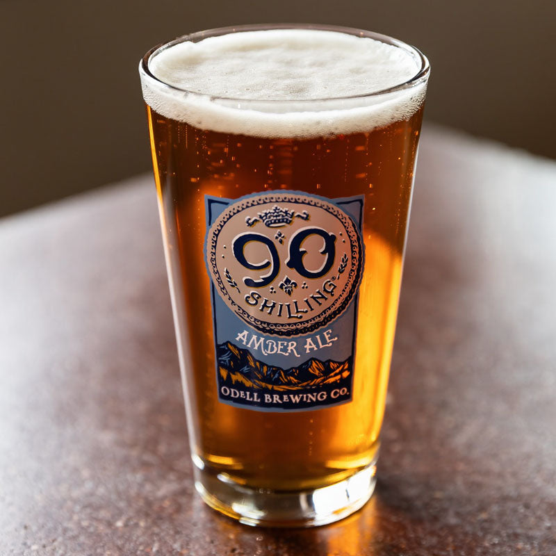 90 Shilling Pint glass with beer