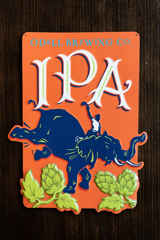 Metal tacker of the Odell IPA logo