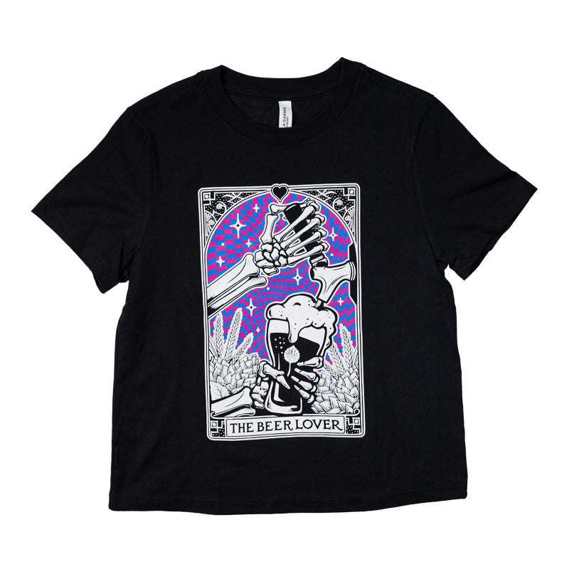 Beer Lover Tarot Womens Cropped Tee