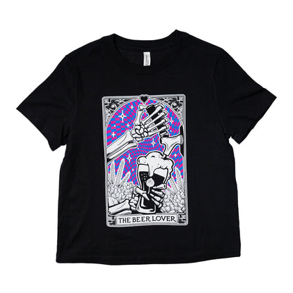 Beer Lover Tarot Womens Cropped Tee