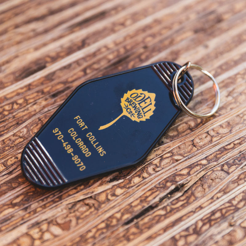 hotel style key chain gold on black