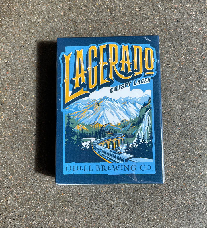 Deck of playing cards with Lagerado logo and artwork