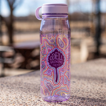 Miir water bottle with purple Odell logo