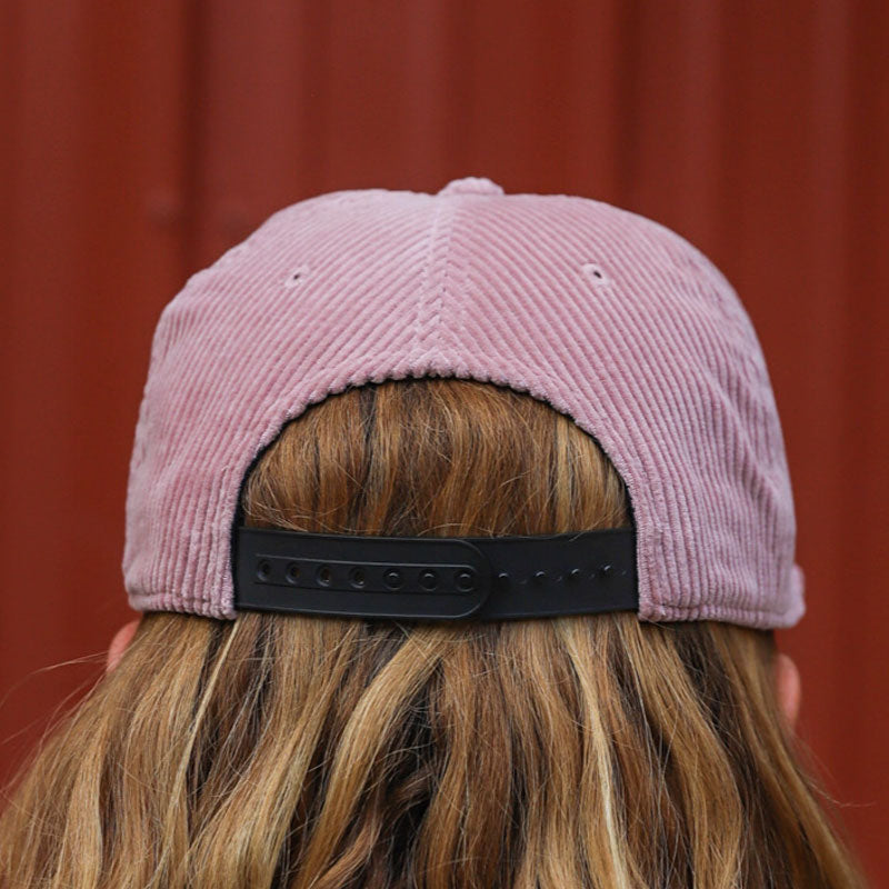 pink corduroy hat with snap back